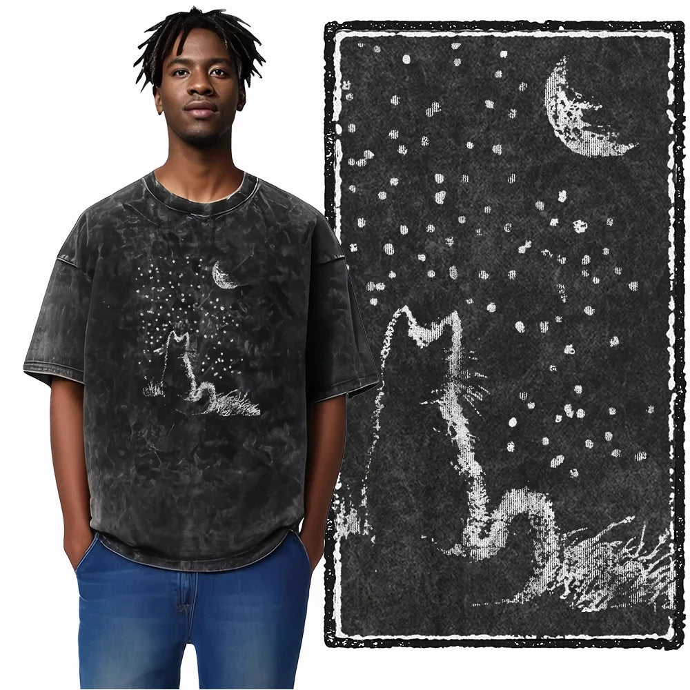 DB Cat Acid-Washed Graphic Tee