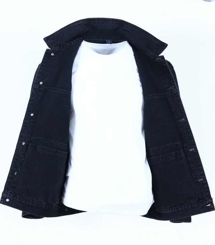 Men's Stylish Blue Denim Jacket – Loose Fit Casual Y2K Jean Coat (USA Made)