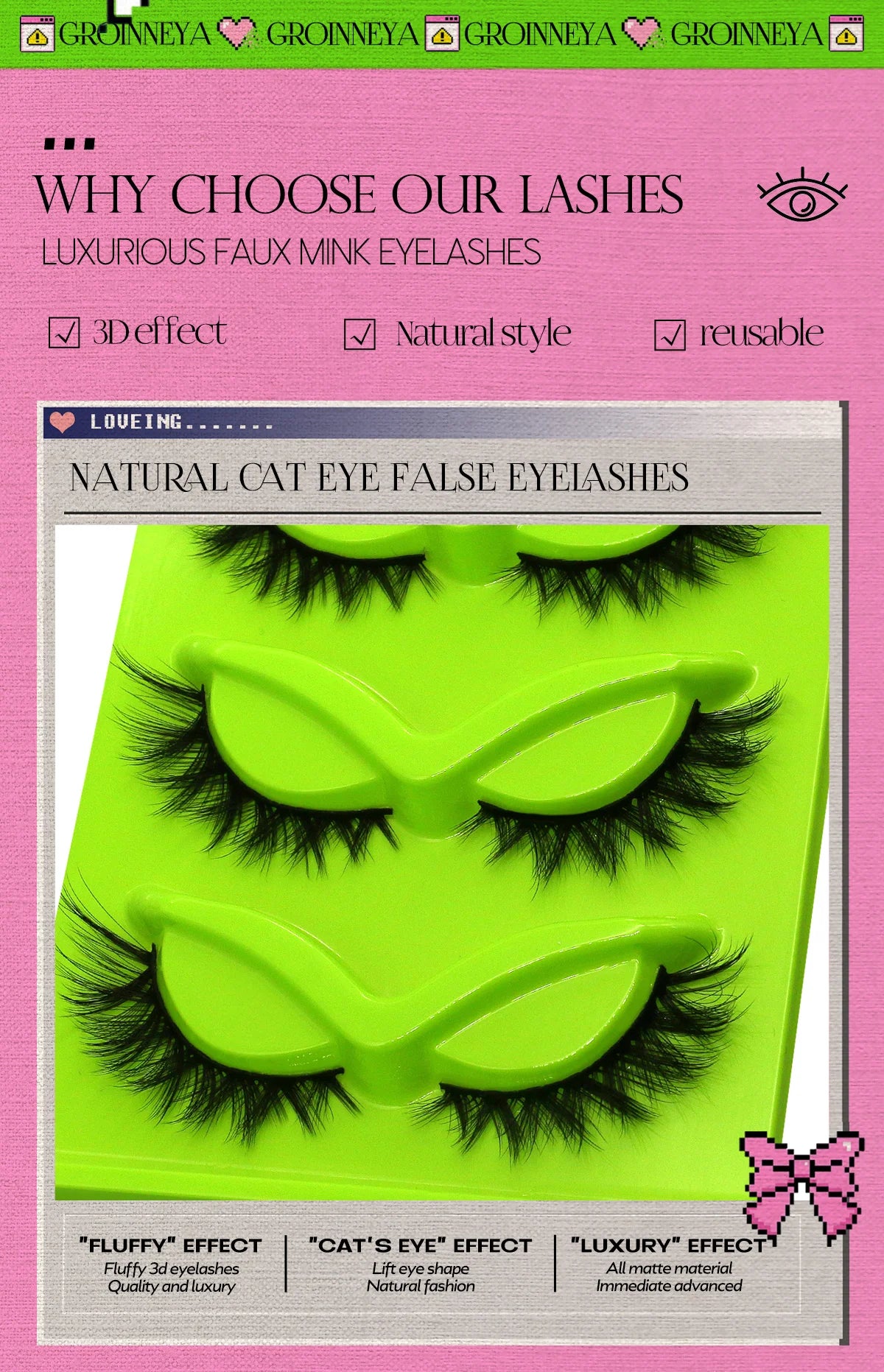 Optional 5Pairs 20Pairs Russian Strip Lashes 3D Mink Lashes Natural Dramatic Style Household Salon Eyelash Supply