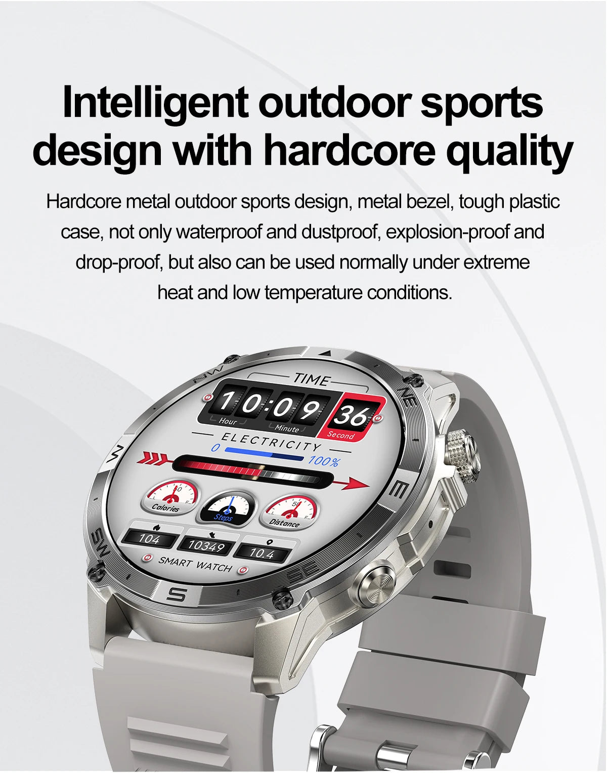 NORTH EDGE GPS Smart Watch – AMOLED, Bluetooth & IP68