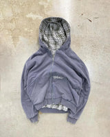 Reversible Plaid Zip-Up Hoodie with Relaxed Fit