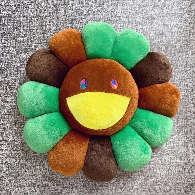 Rainbow Daisy Children's Plush Pillow, Japanese, Sunflower, Floor Game Mat Seat Pillow Sofa House Car Decoration Plush Pillow