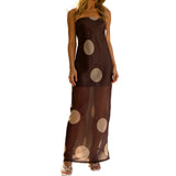 Floral Print Mesh Maxi Dress