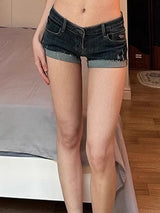 Low-Waist Denim Hot Pants – Slim Fit Summer Jean Shorts