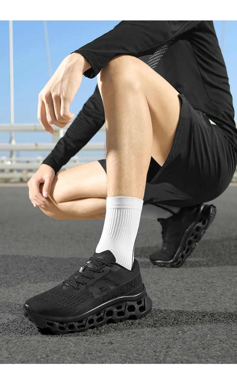 Casual Sneakers Men's Cushion Running Trainers Shock Absorbing Supercritical EVA Sneakers Breathable Fitness Athletic Shoes