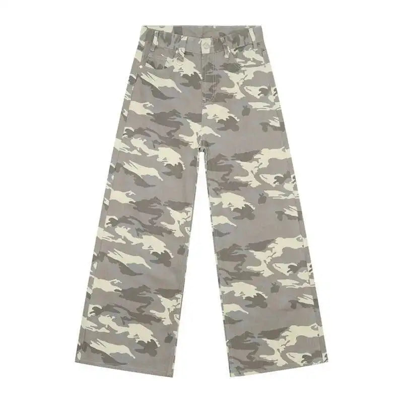 Vintage Camouflage Wide-Leg Men's Jeans