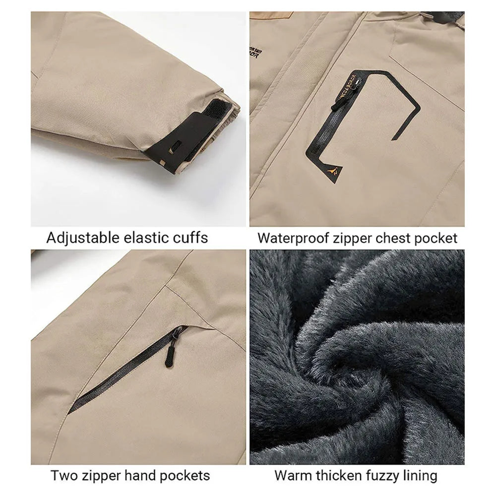 Men's Fleece-Lined Winter Parka | Waterproof Outdoor Jacket