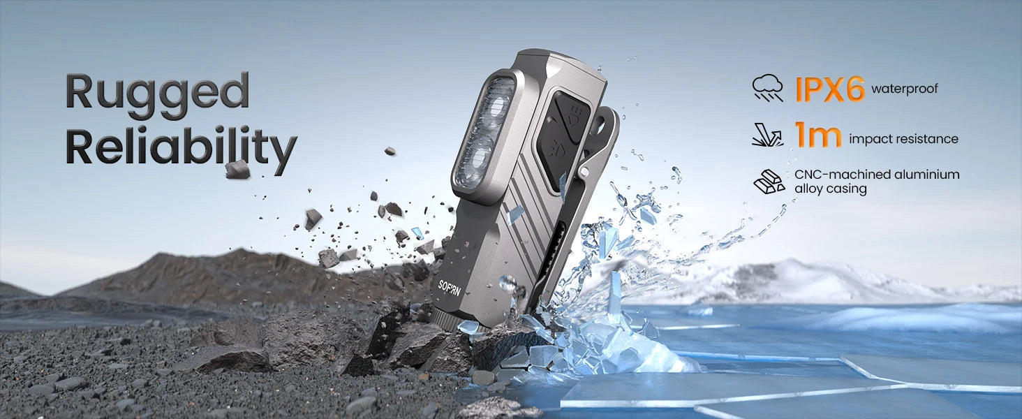 SOFIRN Mini ST10 1000LM EDC Flashlight USB C 14500 Rechargeable with Red Light 660NM Magnetic Tail & Clip Dual Switch Torch
