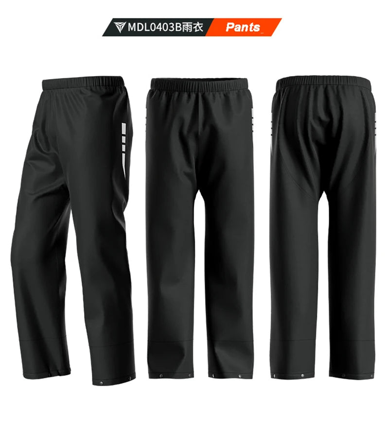 Men's Waterproof Motorcycle Rain Suit – Reflective Split Jacket & Pants