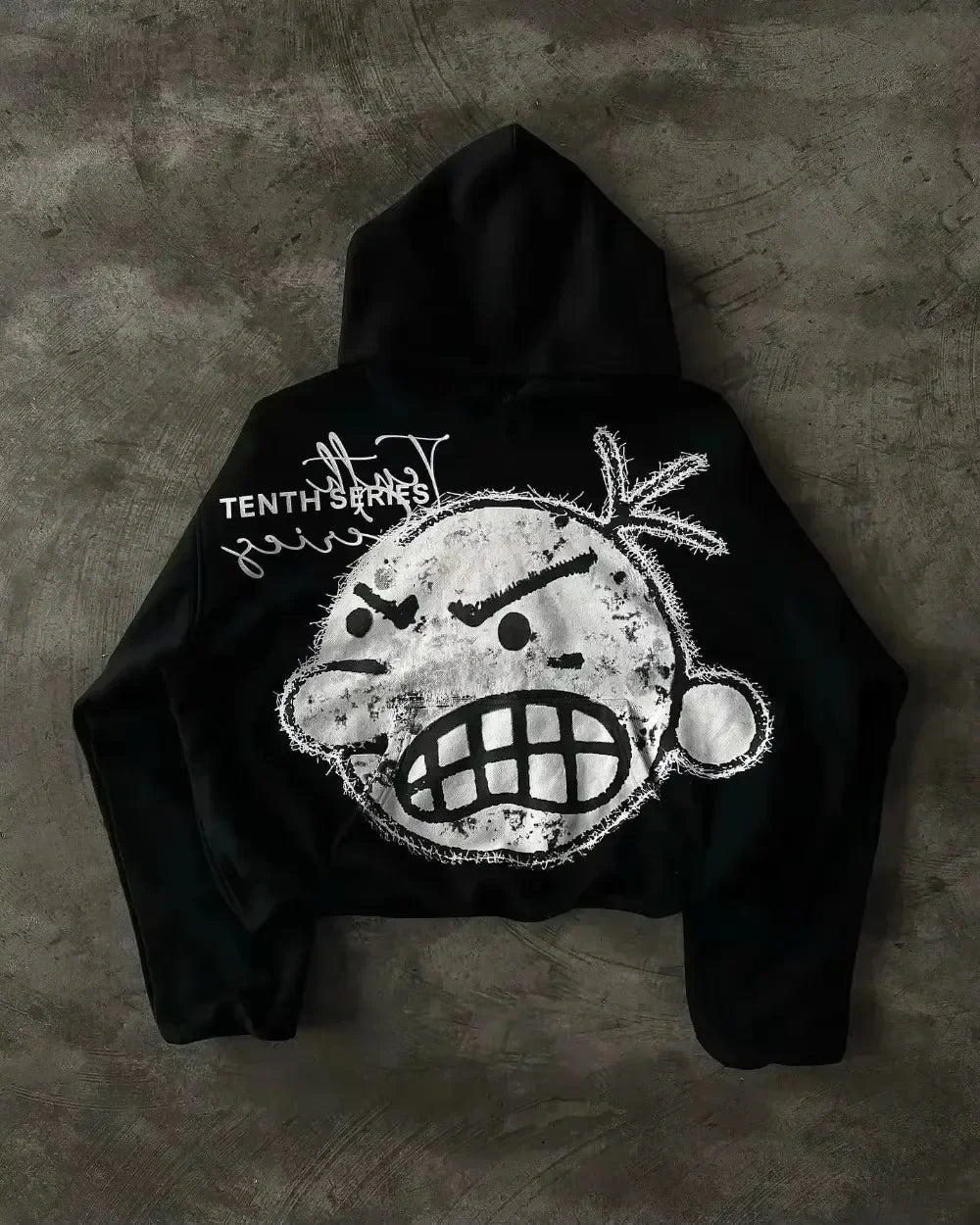Y2K New Emo Fashion Rivet Zipper Hoodie Women Harajuku Black Oversized Hoodie Gothic Retro Classic Sweatshirt Autumn Clothing