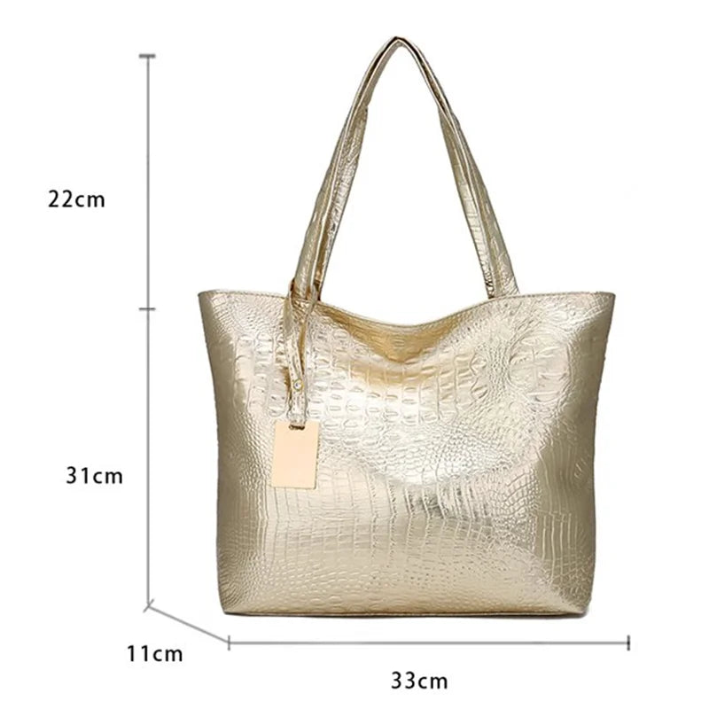Women's Croc-Effect PU Leather Tote Bag