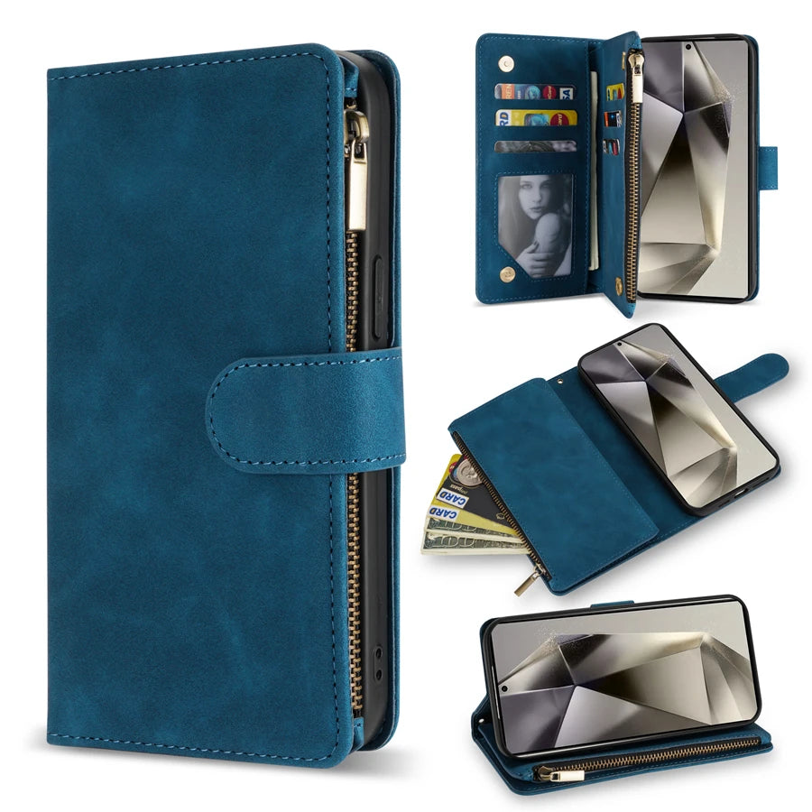 Samsung Galaxy Wallet Case with Strap & Stand