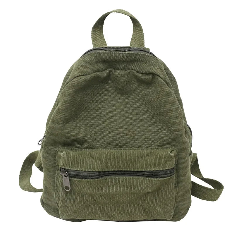 Mini Canvas Backpack – Vintage Unisex Rucksack