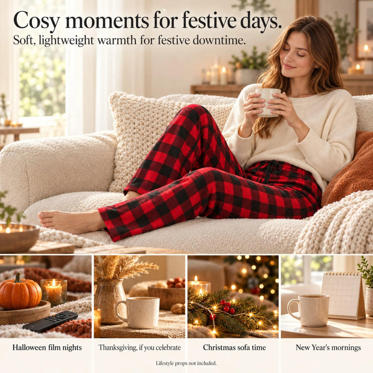 Women's Plaid Fleece Pajama Pants