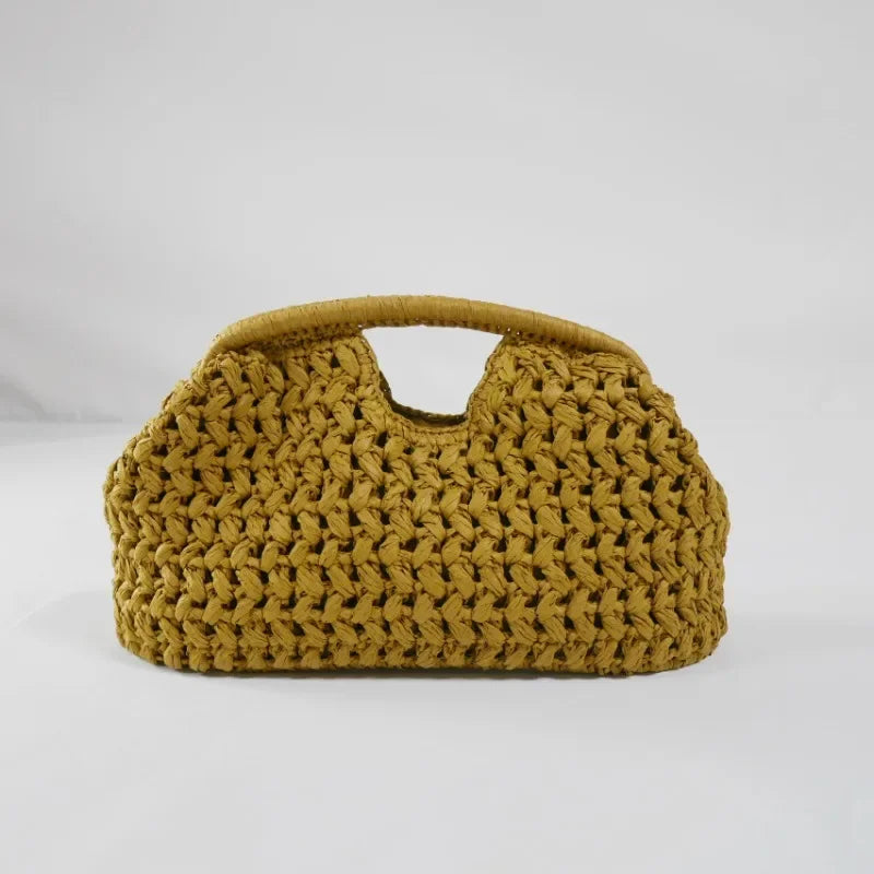 Fashion Straw Clip Shell Clutch Bag for Women Designer Paper Woven Handbags Casual vintage Handmade Summer Beach Bag 2026