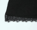 Women 2025 Autumn New Lace Bodysuit Women's Bodysuit Black Cutwork O-Neck Long Sleeves Bodysuits+Splicing Mini Skirt Suit