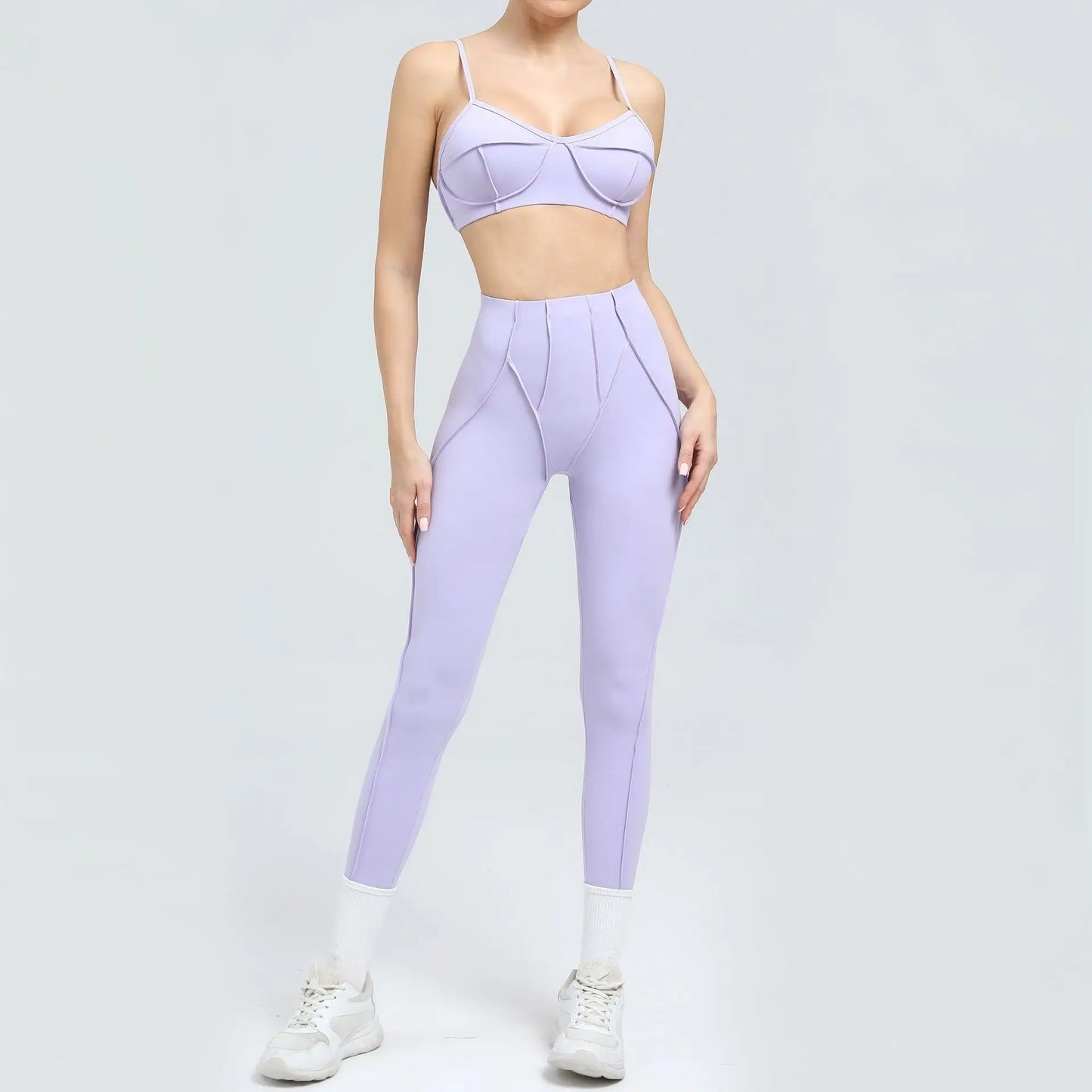 Seamless Yoga Sets Sports Fitness High Waist Hip-lifting Shapeing Trousers Backless Bra Suit Workout Gym Leggings Sets for Women