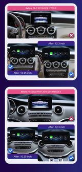 Linux CarPlay Screen for Mercedes-Benz W205 GLC V-Class | Wireless Android Auto