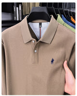 Premium Cotton Embroidered Long Sleeve Polo Shirt