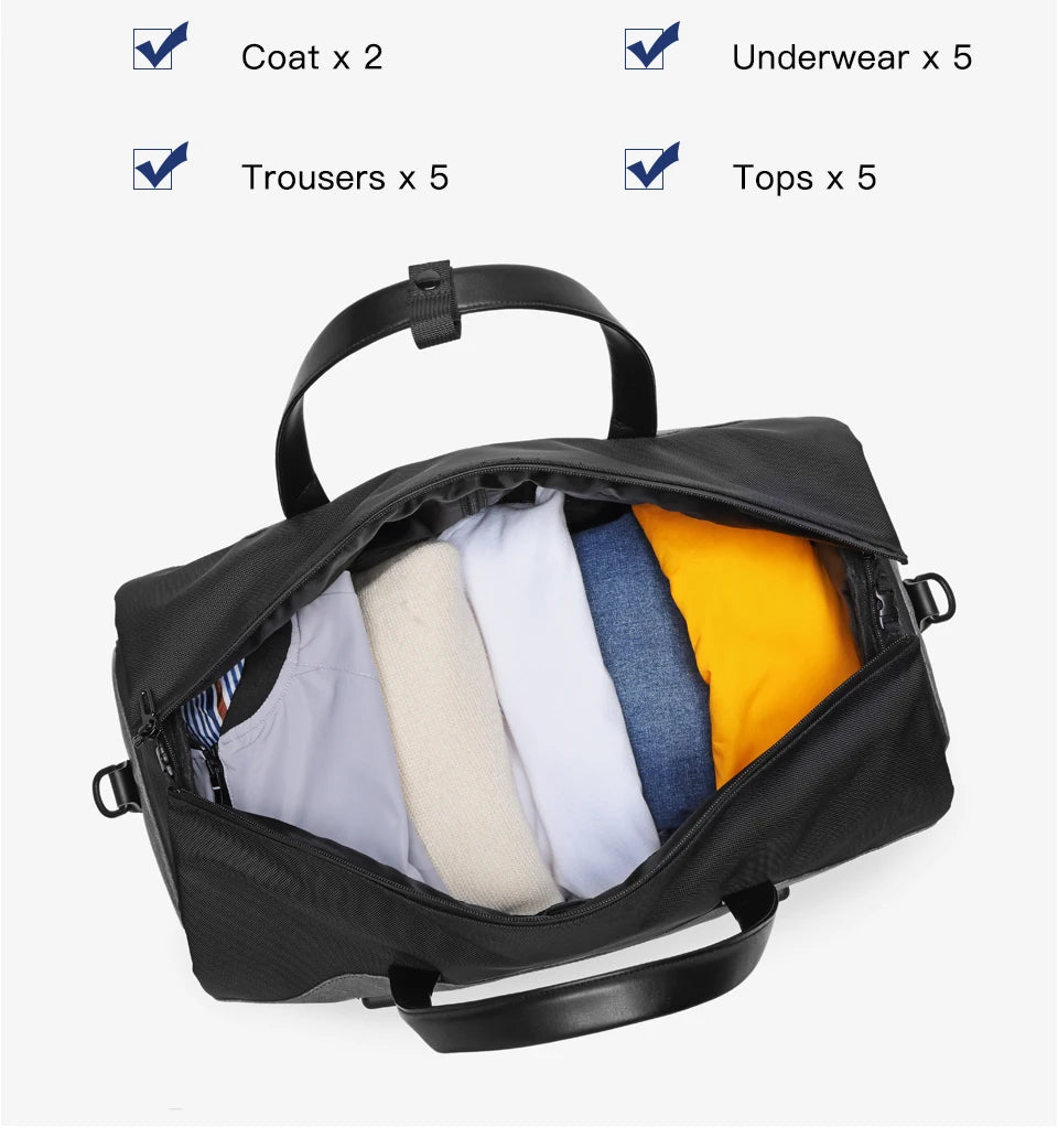 OZUKO Garment bag Multifunction Men Suit Storage Large Capacity Luggage Handbag Male Waterproof Travel Duffel Bag Shoes Pocket