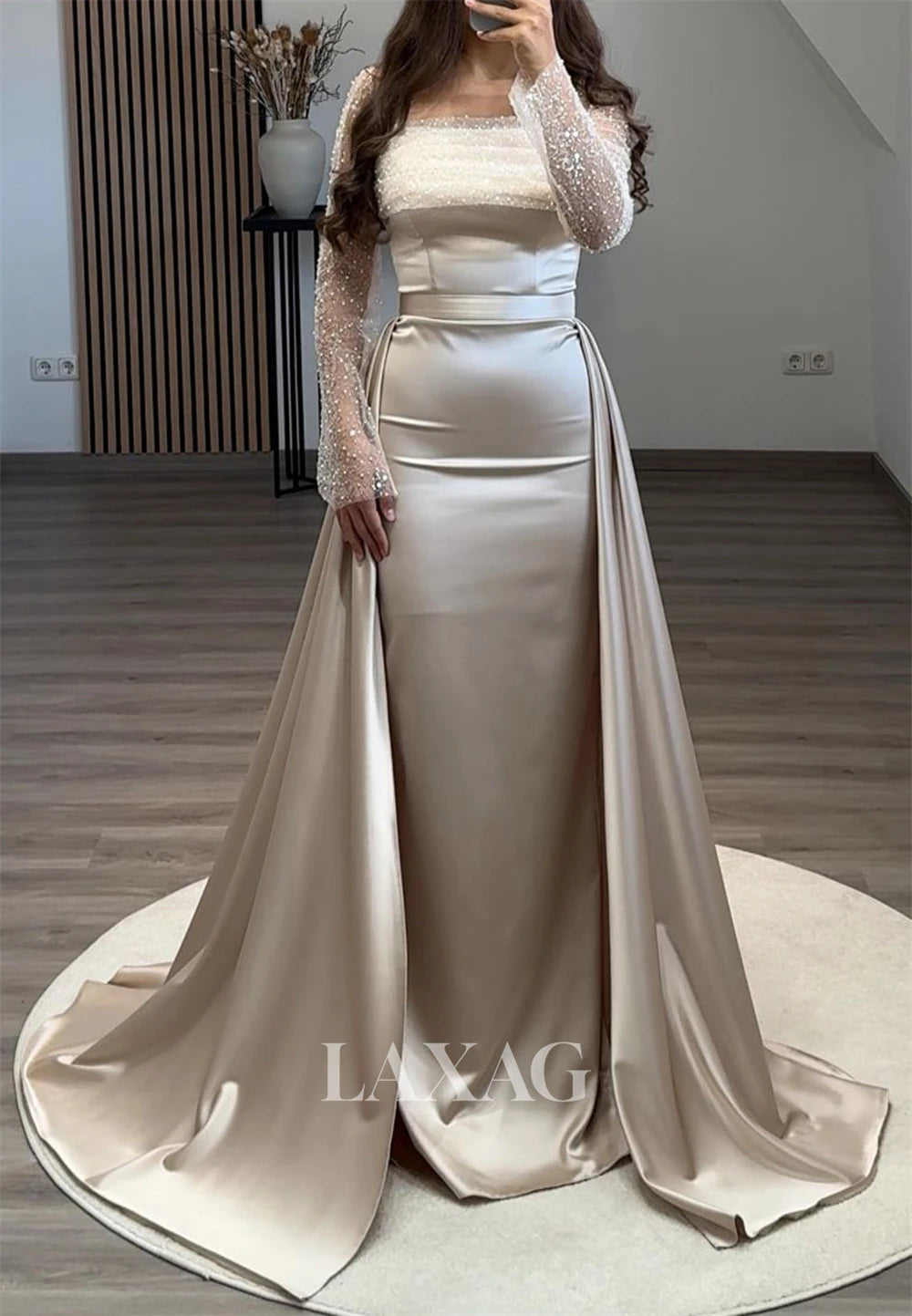 Contessa Off-Shoulder Sequin Mermaid Evening Gown