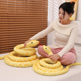 Giant Python-Print Plush Snake Pillow & Home Décor
