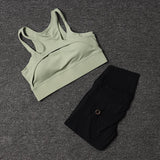 Fitness Shorts Yoga Sets Women's Tracksuit High Waist Sportswear Bra Workout Leggings Cycling Gym Shorts Sports Suit With Pocket