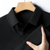Men's Contrast Polo Shirt – Relaxed Long Sleeve Layered Look