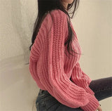 Women's Loose-Fit Crew Neck Knit Sweater