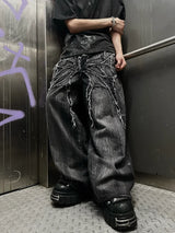 Y2K Phantom Spider Patch Baggy Jeans