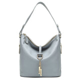 Zency Elegant Blue Women Shoulder Bag 100% Genuine Leather White Hobos Handbag Lady Messenger Purse Charm Lock Decoration Red