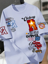 Men's USA-Made Graffiti Print Streetwear T-Shirt