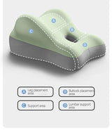 Ergonomic Memory Foam Waist Cushion Green Contoured Tummy Pillow Multi-Functional Support Pillow for Prone Sleep & Reading