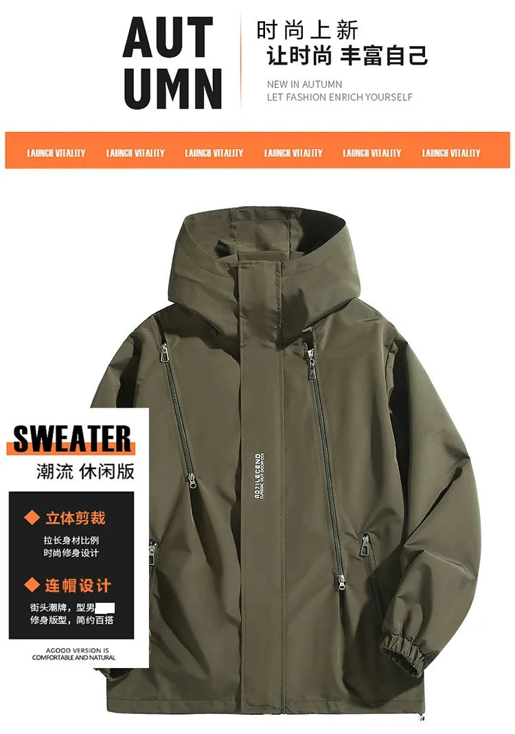 Big Size 12XL Bomber Jacket Men Hooded Zipper Windbreaker Male Fishing Waterproof Windproof Windshield Outerwear Large Plus Fat