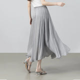 Sentubila Flowy A-Line Skirt – Iridescent Sheen