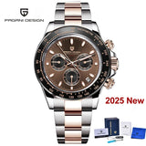 2026 New PAGANI DESIGN Rose Gold Chronograph Men's Watches Luxury Quartz Watch For Men Automatic Date Stainless steel Wristwatch