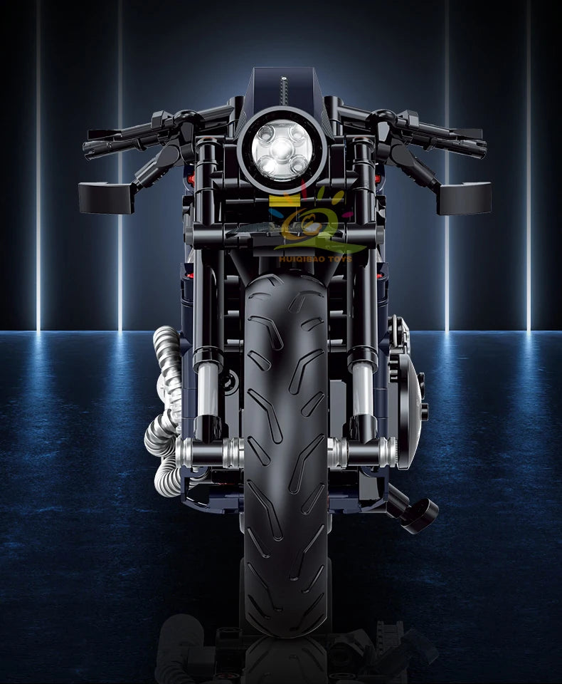 HUIQIBAO 1:8 Classic Motorbike Building Blocks High-tech Model Moto City Racer Bricks Toy for Kid Boy Children Adult MOC Car Set
