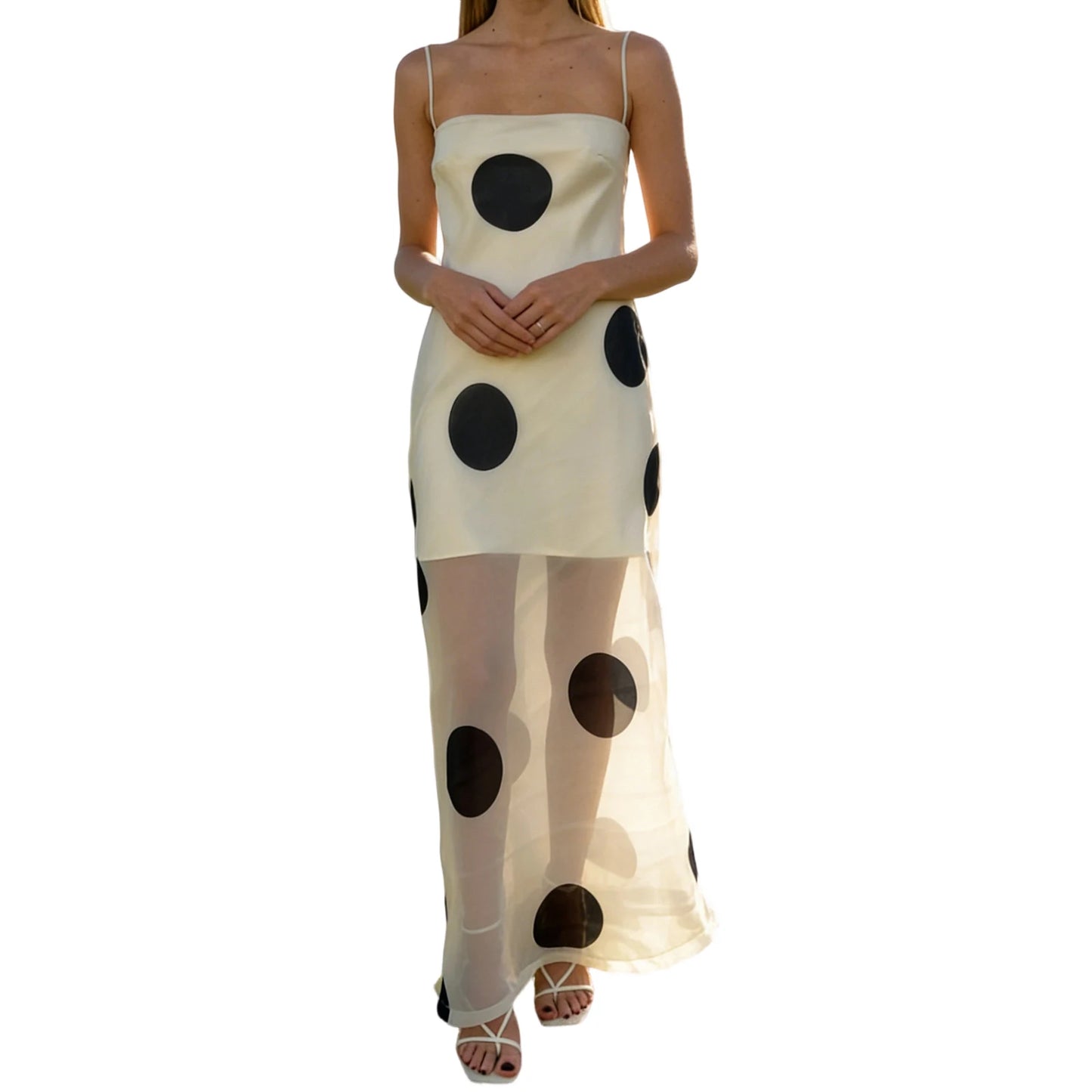 Floral Print Mesh Maxi Dress