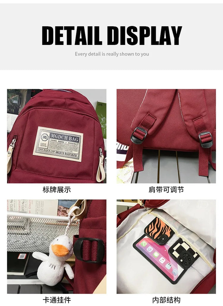 Fashion Big Student School Backpack Rucksack Girls Boys School Bag High Capacity Women Backpack Female Leisure Travel Mochila