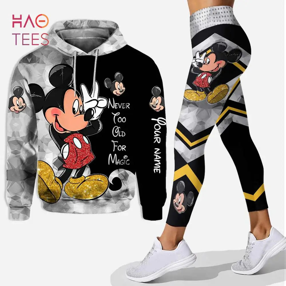 Disney Mickey & Minnie Mouse Hoodie & Leggings Set | Women's Athletic Tracksuit