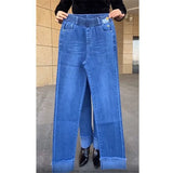 Women's Wide Leg High Waist Stretch Denim Jeans