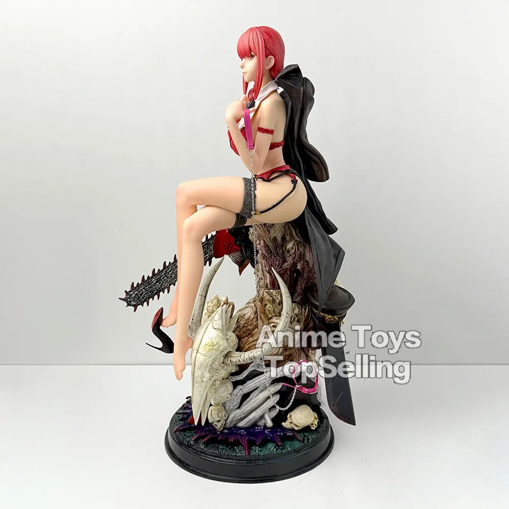 46cm/18.11in Anime Chainsaw Man Figure Makima Action Figures Pvc Statue Desktop Ornamen Collection Model Toys Gifts