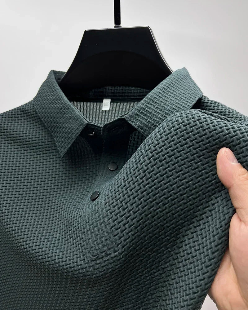 Men's Ice Silk Polo Shirt – Breathable Smart Casual Tee