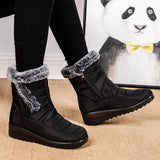 Thick Warm Long Plush Waterproof Snow Boots Women Winter 2025 Non Slip Soft Fur Ankle Boots Woman Plus Size 44 Cotton Shoes Mom