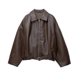 Chic Stand Collar Leather Jacket