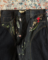 Y2K Floral Embroidery Baggy Jeans