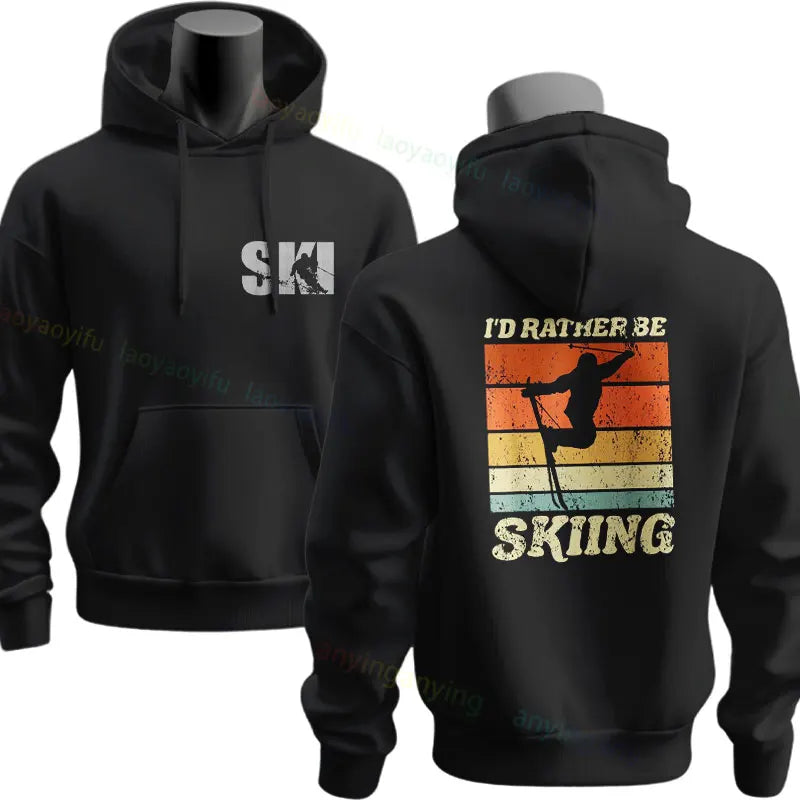 Men's Ski & Snowboard Graphic Hoodie for Fall and Winter
