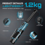 SEESII 6" Extended Ratchet Wrench 3/8"Cordless Electric Wrench 55Nm 12V Rechargeable Angle Wrench Car Repair Tools w/2 Batteries