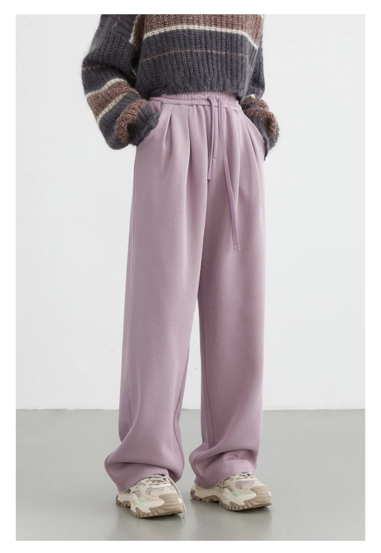 Women's High-Waisted Drawstring Wide-Leg Pants