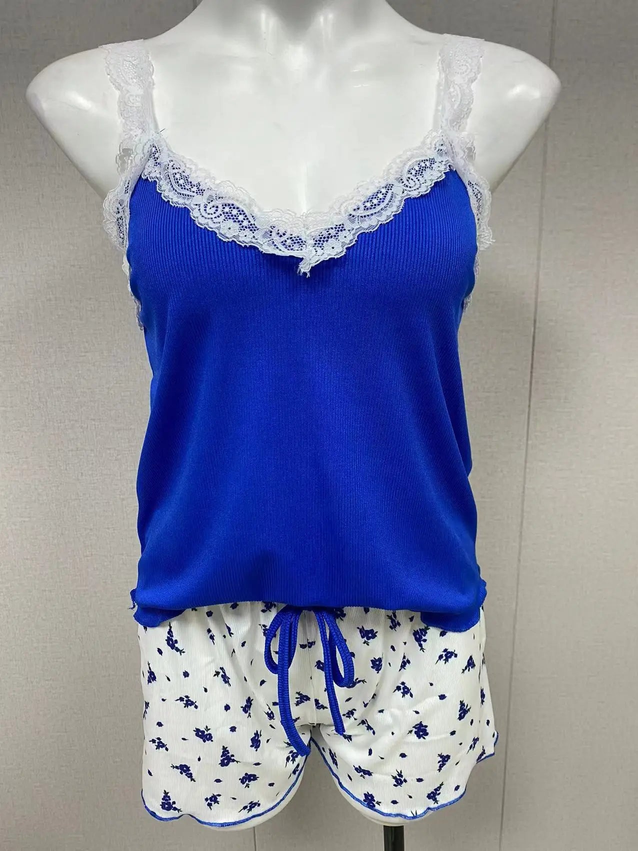 Lace Trim Camisole & Shorts Sleepwear Set